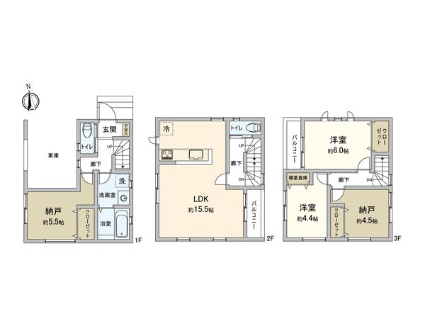 鎌倉市大船4丁目 新築戸建2号棟 間取図(平面図) 鎌倉市大船4丁目 新築戸建2号棟 間取図(平面図)