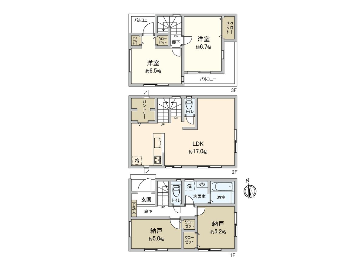 鎌倉市大船4丁目 新築戸建4号棟 間取図(平面図) 間取図(平面図)