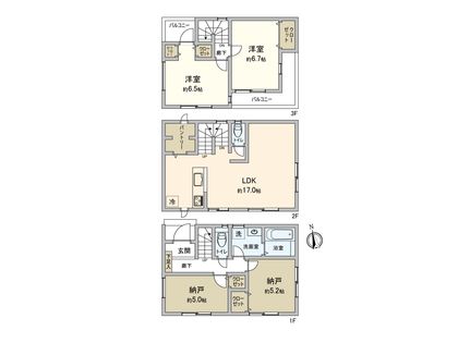 鎌倉市大船4丁目 新築戸建4号棟 間取図(平面図)