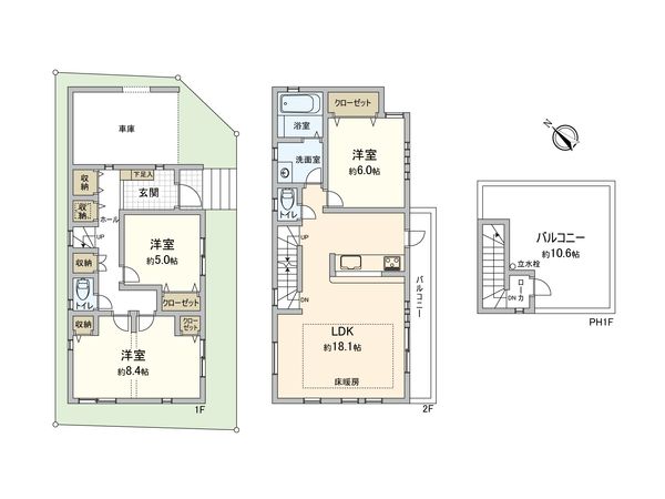 鎌倉市大船 新築戸建 A号棟 間取図(平面図) 鎌倉市大船 新築戸建 A号棟 間取図(平面図)