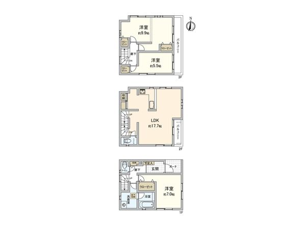 鎌倉市台4丁目 新築戸建3号棟 間取図(平面図) 鎌倉市台4丁目 新築戸建3号棟 間取図(平面図)