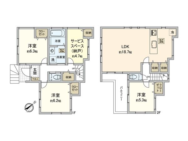 鎌倉市台4丁目 新築戸建 間取図(平面図) 鎌倉市台4丁目 新築戸建 間取図(平面図)