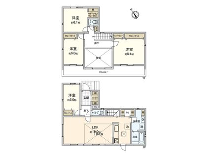 横浜市栄区公田町 新築戸建 間取図(平面図)