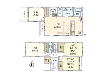 鎌倉市台4丁目 新築戸建A号棟 間取図(平面図)