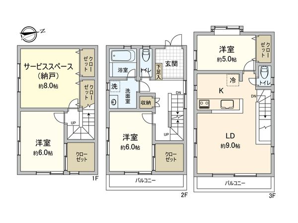 鎌倉市岡本2丁目 戸建 間取図(平面図)