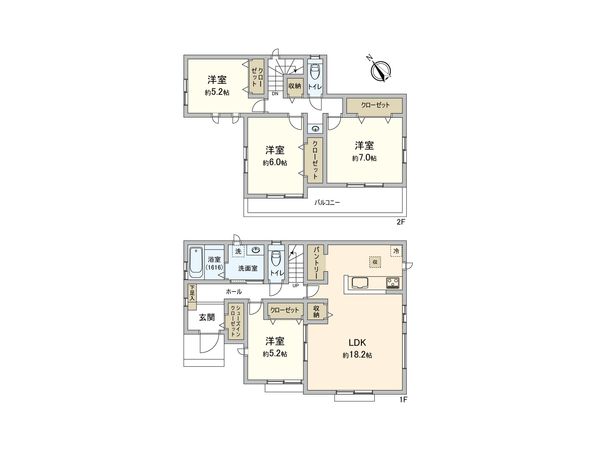 鎌倉市今泉台7丁目 新築戸建 間取図(平面図) 間取図(平面図)