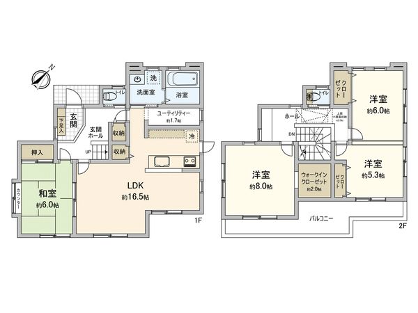 鎌倉市今泉台1丁目 戸建 間取図(平面図) 鎌倉市今泉台1丁目 戸建 間取図(平面図)