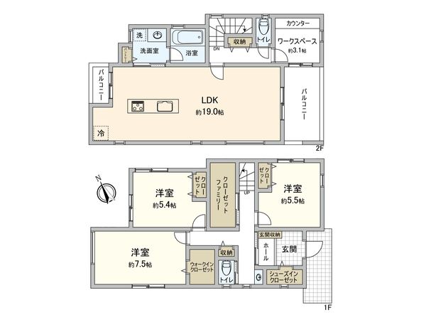 横浜市保土ケ谷区初音ケ丘 戸建 間取図(平面図) 横浜市保土ケ谷区初音ケ丘 戸建 間取図(平面図)