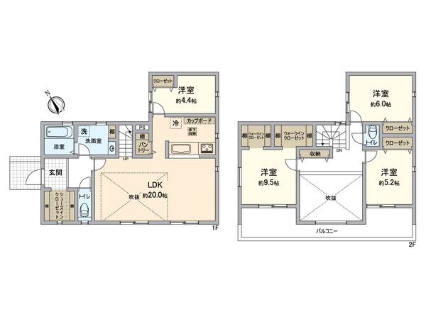 横浜市栄区公田町 新築戸建 間取図(平面図) 横浜市栄区公田町 新築戸建 間取図(平面図)