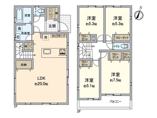 鎌倉市西鎌倉1丁目 新築戸建1号棟 間取図(平面図) 鎌倉市西鎌倉1丁目 新築戸建1号棟 間取図(平面図)