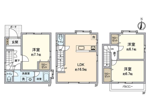 鎌倉市岩瀬 戸建 間取図(平面図) 鎌倉市岩瀬 戸建 間取図(平面図)