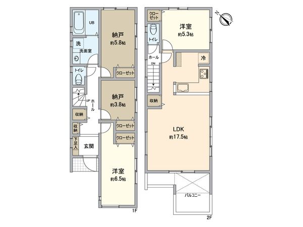 藤沢市遠藤 新築戸建 1号棟 間取図(平面図) 藤沢市遠藤 新築戸建 1号棟 間取図(平面図)