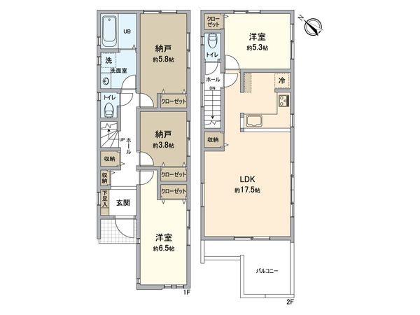 藤沢市遠藤 新築戸建 2号棟 間取図(平面図) 藤沢市遠藤 新築戸建 2号棟 間取図(平面図)