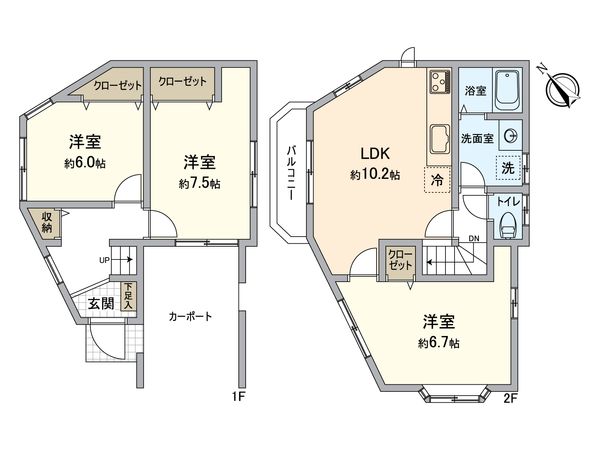 鎌倉市台2丁目 戸建 間取図(平面図) 鎌倉市台2丁目 戸建 間取図(平面図)