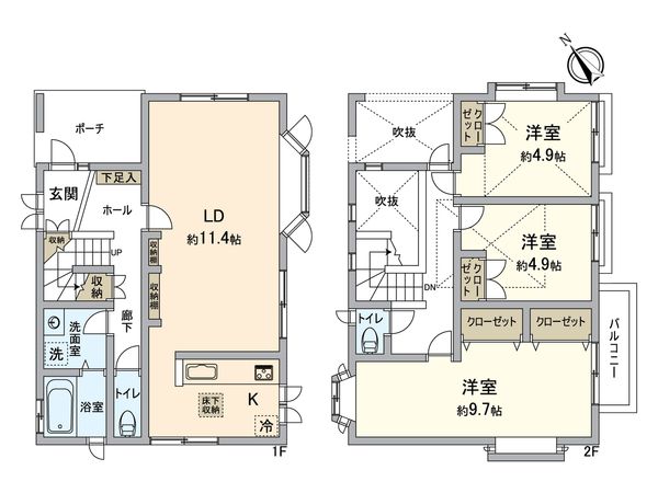横浜市栄区公田町 戸建 間取図(平面図) 横浜市栄区公田町 戸建 間取図(平面図)