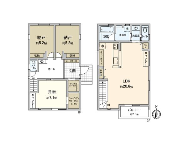 鎌倉市城廻 戸建 間取図(平面図)