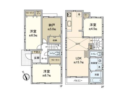 鎌倉市今泉3丁目 新築戸建A棟 間取図(平面図)