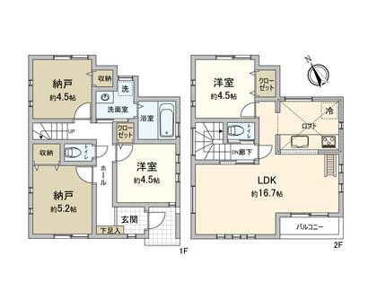 鎌倉市今泉3丁目 新築戸建C棟 間取図(平面図)
