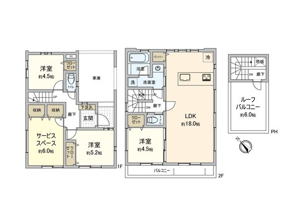 鎌倉市台4丁目 新築戸建1号棟 間取図(平面図) 鎌倉市台4丁目 新築戸建1号棟 間取図(平面図)