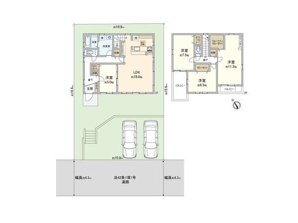 鎌倉市今泉台3丁目 新築戸建 間取図(平面図) 鎌倉市今泉台3丁目 新築戸建 間取図(平面図)