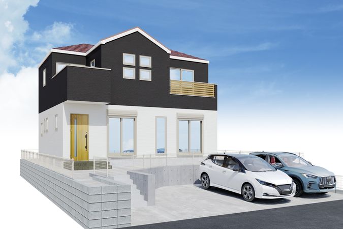 鎌倉市今泉台3丁目 新築戸建 外観パース図 鎌倉市今泉台3丁目 新築戸建 外観パース図
