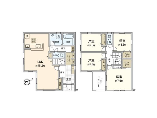 鎌倉市手広4丁目 新築戸建2号棟 間取図(平面図) 鎌倉市手広4丁目 新築戸建2号棟 間取図(平面図)