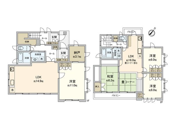 横浜市栄区飯島町 戸建 間取図(平面図) 横浜市栄区飯島町 戸建 間取図(平面図)