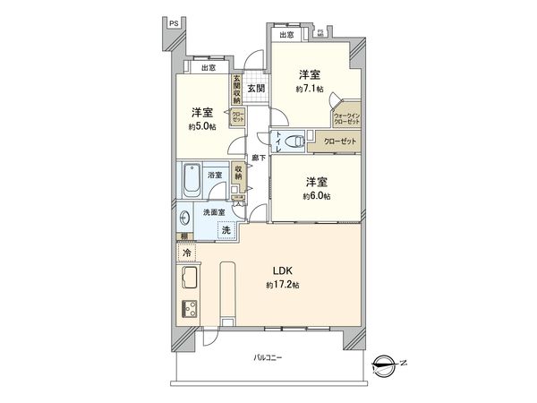 ライオンズマンション鎌倉常盤 間取図(平面図)