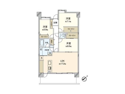 ライオンズマンション鎌倉常盤 間取図(平面図)
