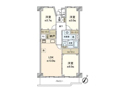 第2大船パークタウン D号棟 間取図(平面図)