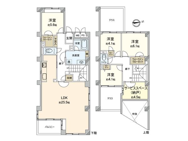 東急ドエルアルス鎌倉植木 B棟 間取図(平面図)