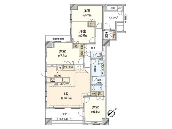 シティウインズ北鎌倉 パークフロント 間取図(平面図)