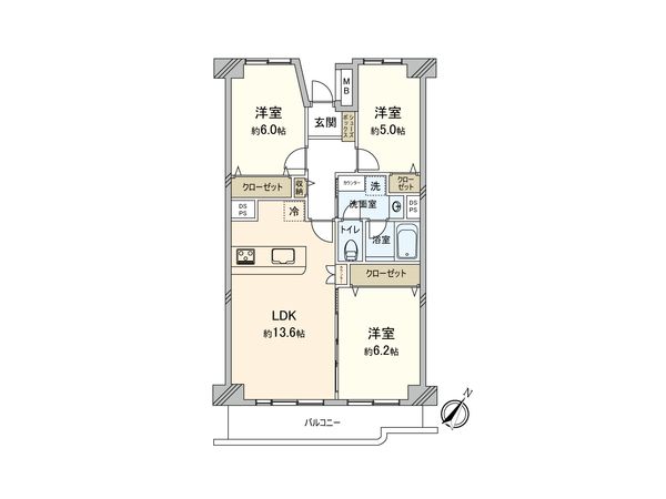 第2大船パークタウン C号棟 間取図(平面図)