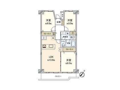 第2大船パークタウン C号棟 間取図(平面図)