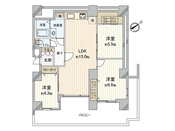 ライオンズマンション大船 B館 間取図(平面図) ライオンズマンション大船 B館 間取図(平面図)