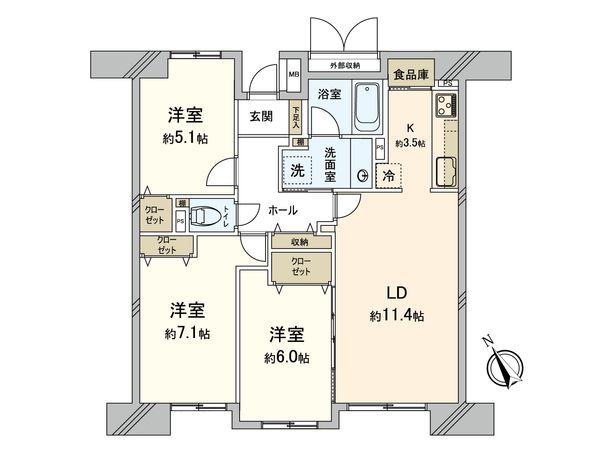 鎌倉岡本ガーデンホームズ 間取図(平面図)