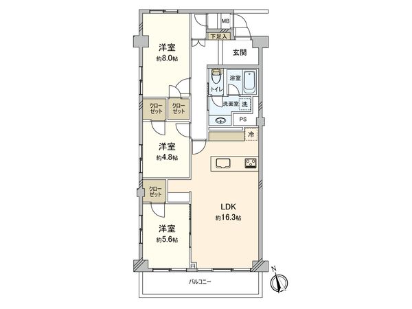 第3大船パークタウン F棟 間取図(平面図) 第3大船パークタウン F棟 間取図(平面図)