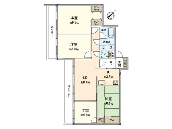 クリオ鎌倉笛田 間取図(平面図) クリオ鎌倉笛田 間取図(平面図)