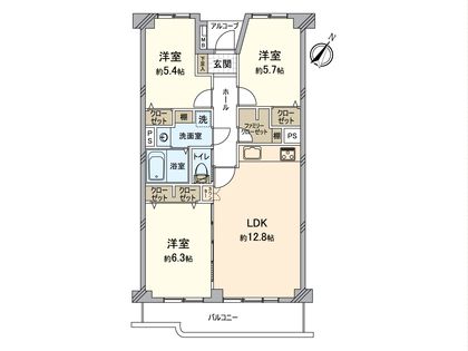 第2大船パークタウン D号棟 間取図(平面図)