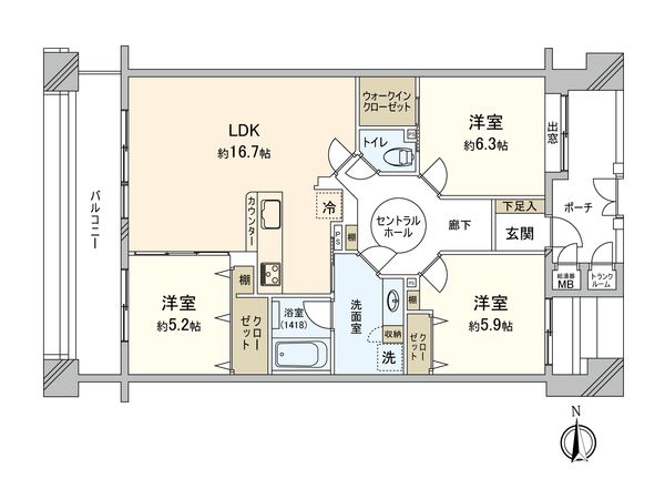 ダイアパレスワンダースケープ 間取図(平面図) 間取図(平面図)