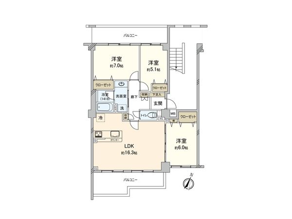 藤和シティホームズ鎌倉大船 間取図(平面図) 藤和シティホームズ鎌倉大船 間取図(平面図)