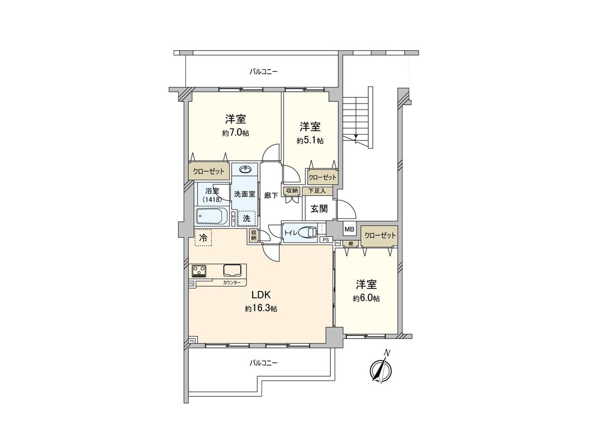 藤和シティホームズ鎌倉大船 間取図(平面図) 間取図(平面図)