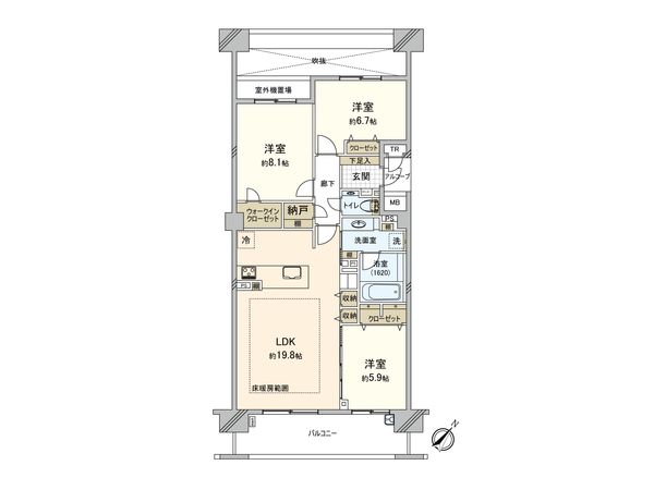 ガーデンアソシエ H棟 間取図(平面図) 間取図(平面図)