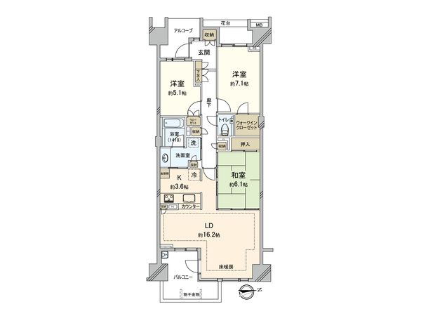 グランドメゾン東戸塚 5番館 間取図(平面図)