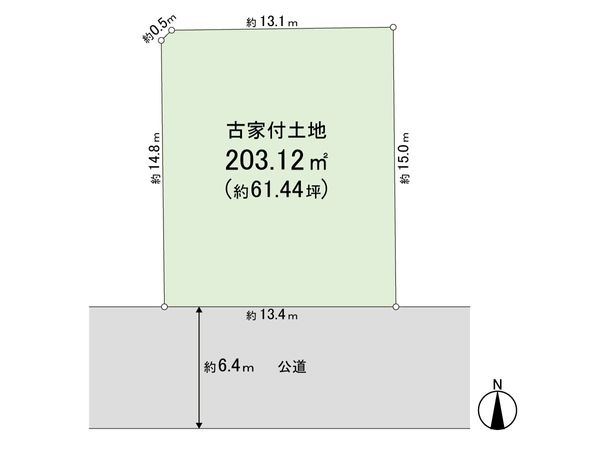戸塚区平戸4丁目 古家付き土地 区画図