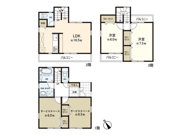 鶴見区矢向3丁目 戸建 間取図(平面図)
