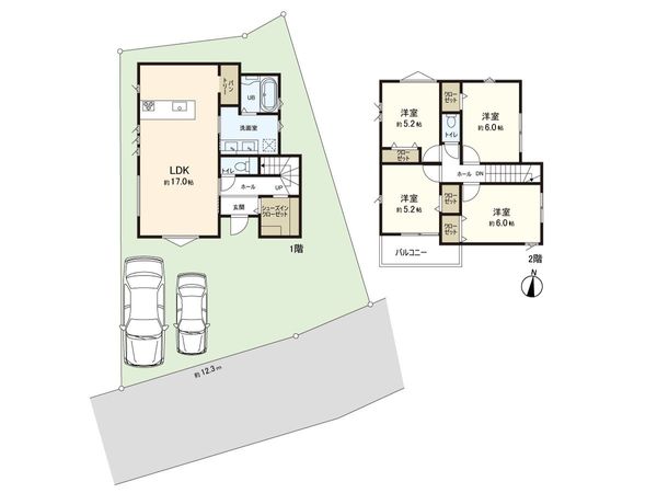 戸塚区平戸町 新築戸建2号棟 間取図(平面図) 戸塚区平戸町 新築戸建2号棟 間取図(平面図)