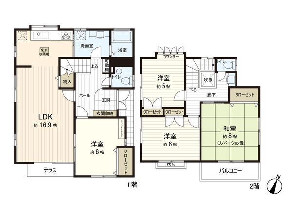 戸塚区名瀬町 戸建 間取図(平面図)