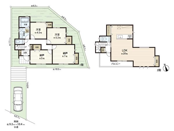 戸塚区川上町 新築戸建B号棟 間取図(平面図)