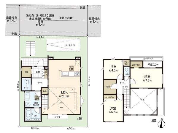 保土ケ谷区権太坂1丁目 戸建 間取図(平面図) 保土ケ谷区権太坂1丁目 戸建 間取図(平面図)